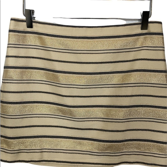 J. Crew Factory Striped Metallic Mini Skirt Size 8 - Picture 7 of 9